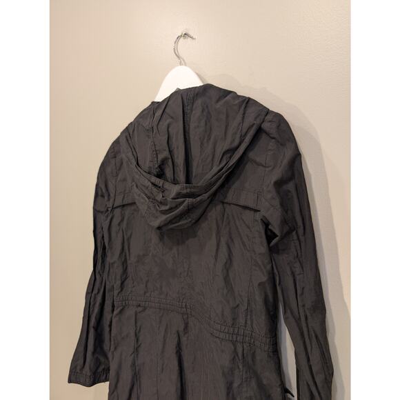 Cole Haan Womens Jacket Nylon Anorak Black Rain Zip Hood - Size S - Picture 5 of 9